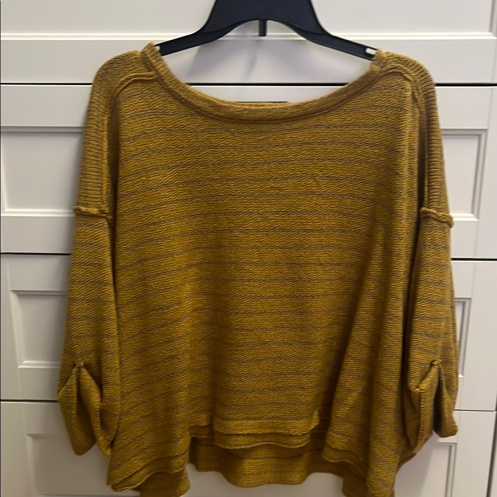 Altar'd State Yellow Crew Neck Sweater Relaxed Fit
